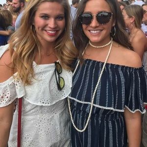 Navy Off-the-Shoulder Romper